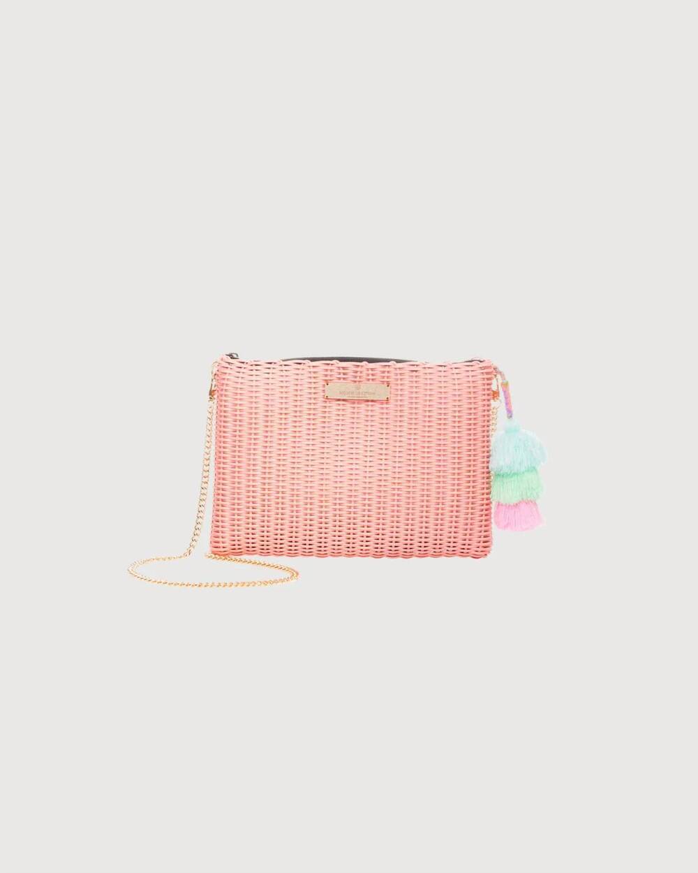 NEW SQUEEZE DE CITRON women's sunshine lemon drop clutch in pink